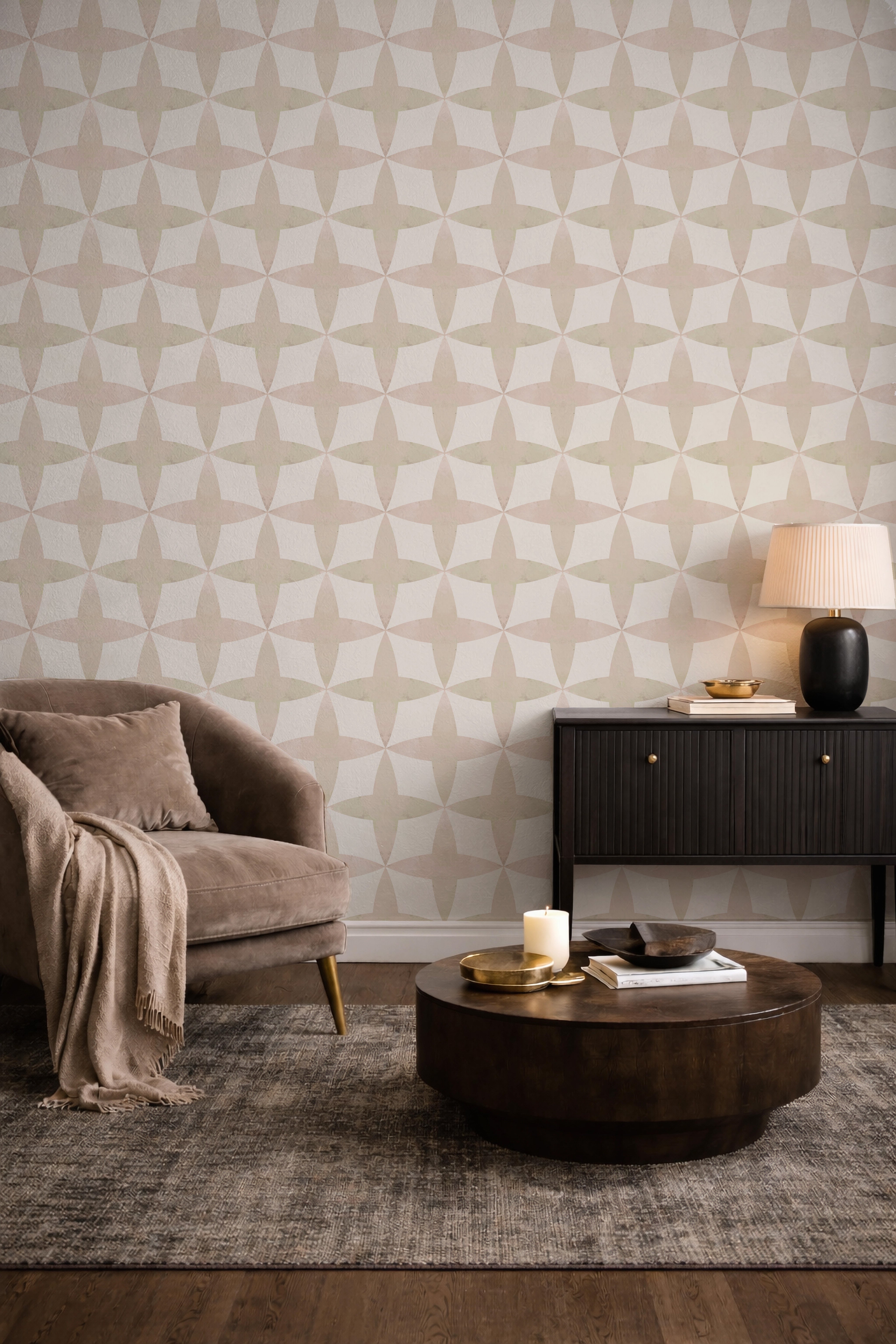 The Moroccan Home peel and stick wallpaper room mockup